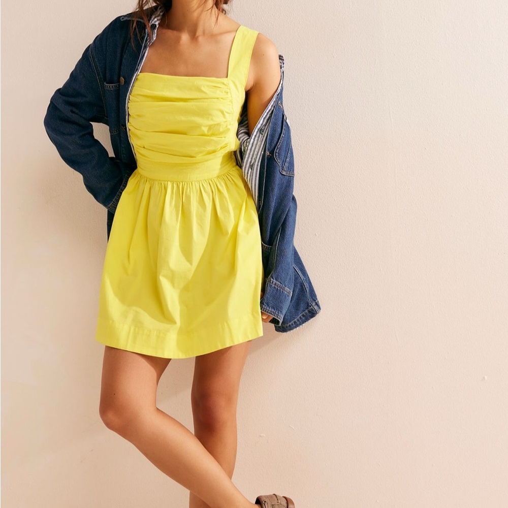 Free People Yellow Mini Dress